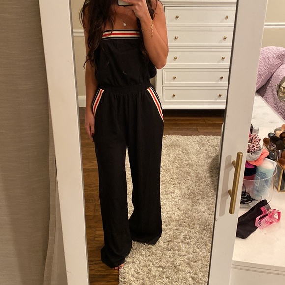 Rehab Pants - Black Tube Top Jumpsuit